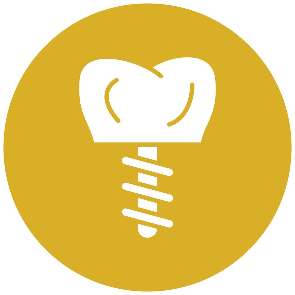 estilo de icono de implante dental vector