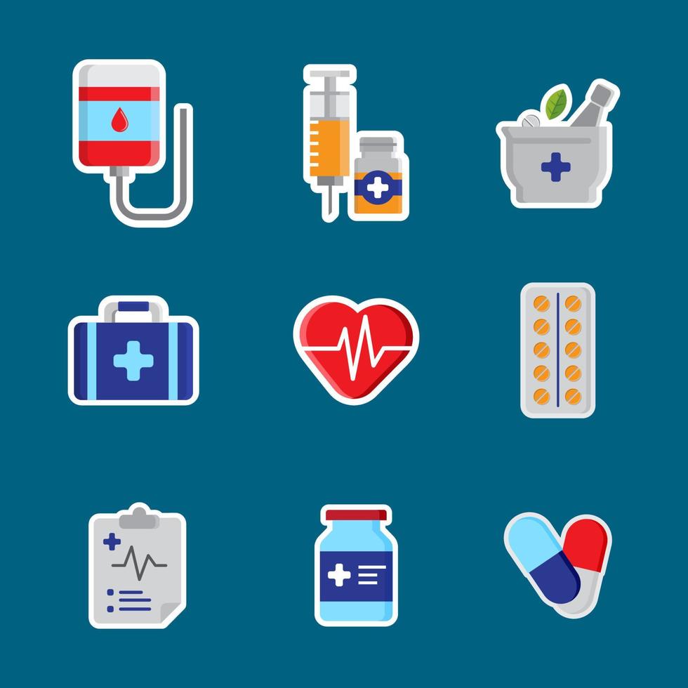 Healthcare Compact Stickers vector