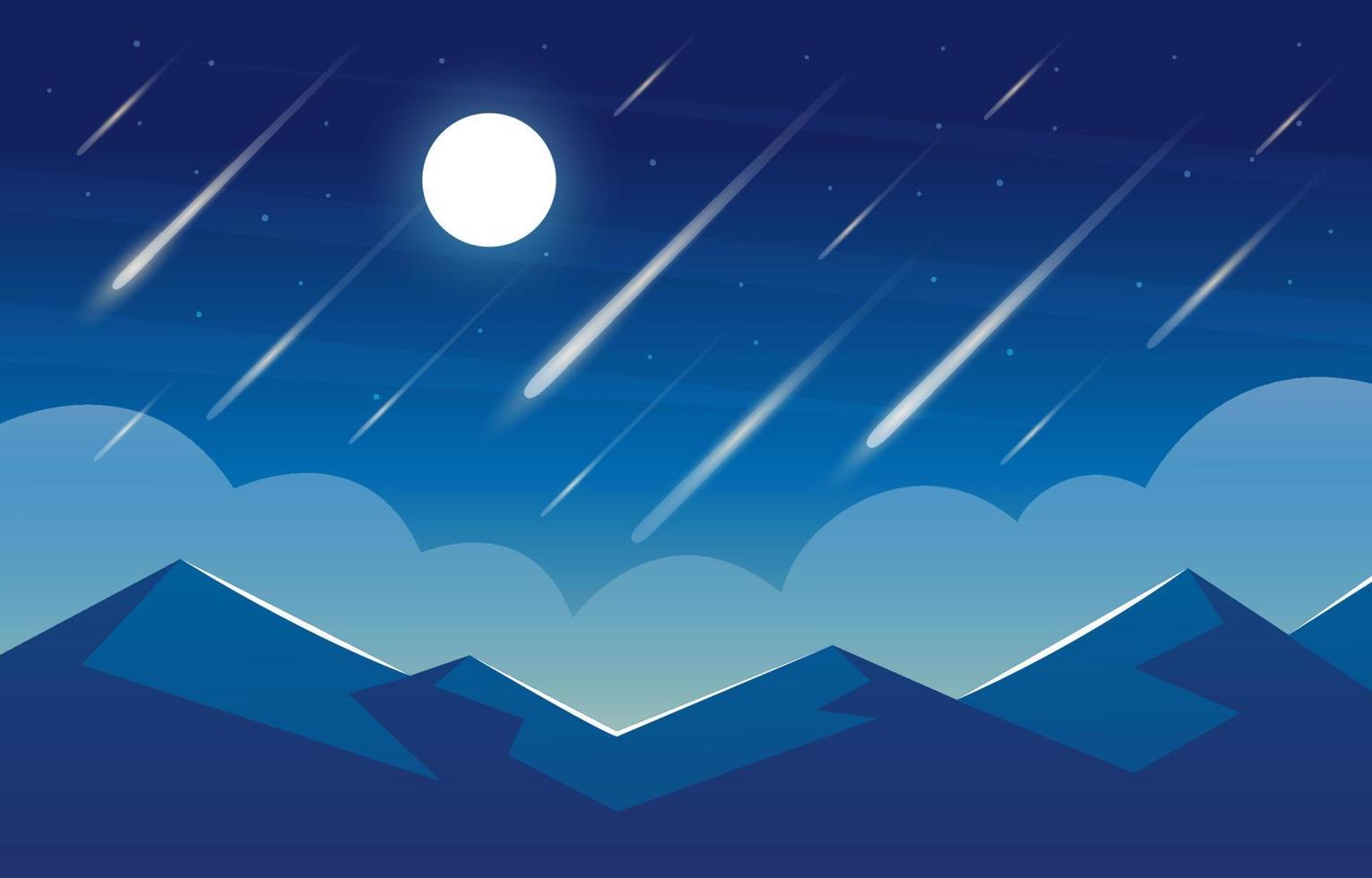 fondo de lluvia de meteoritos vector