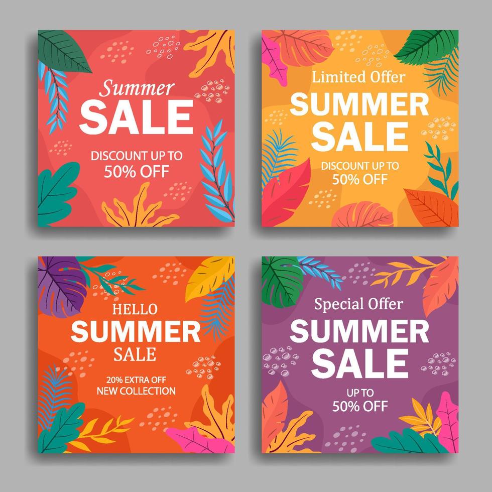 Summer Sale Social Media Post vector