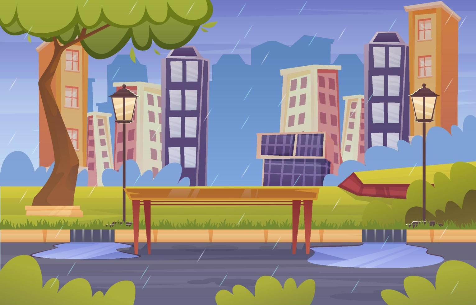 Weather Raining Background vector