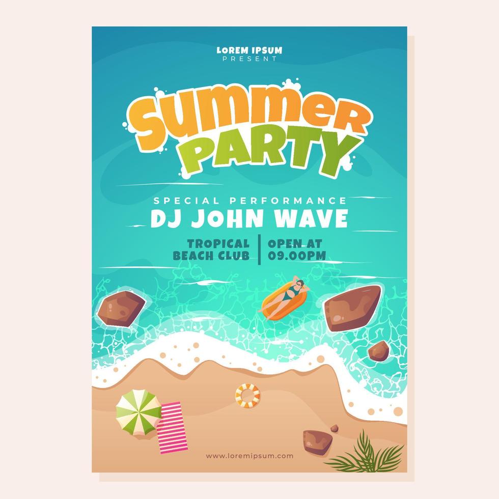 Summer Party Poster Template vector