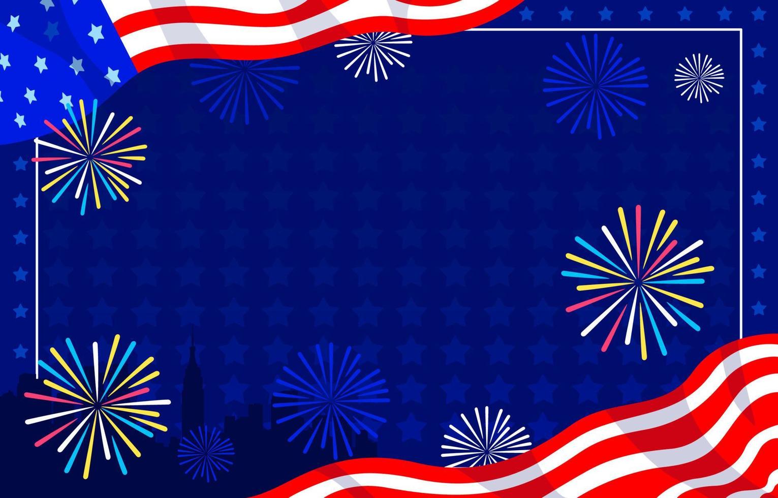 USA 4th of July Background with American Flag vector