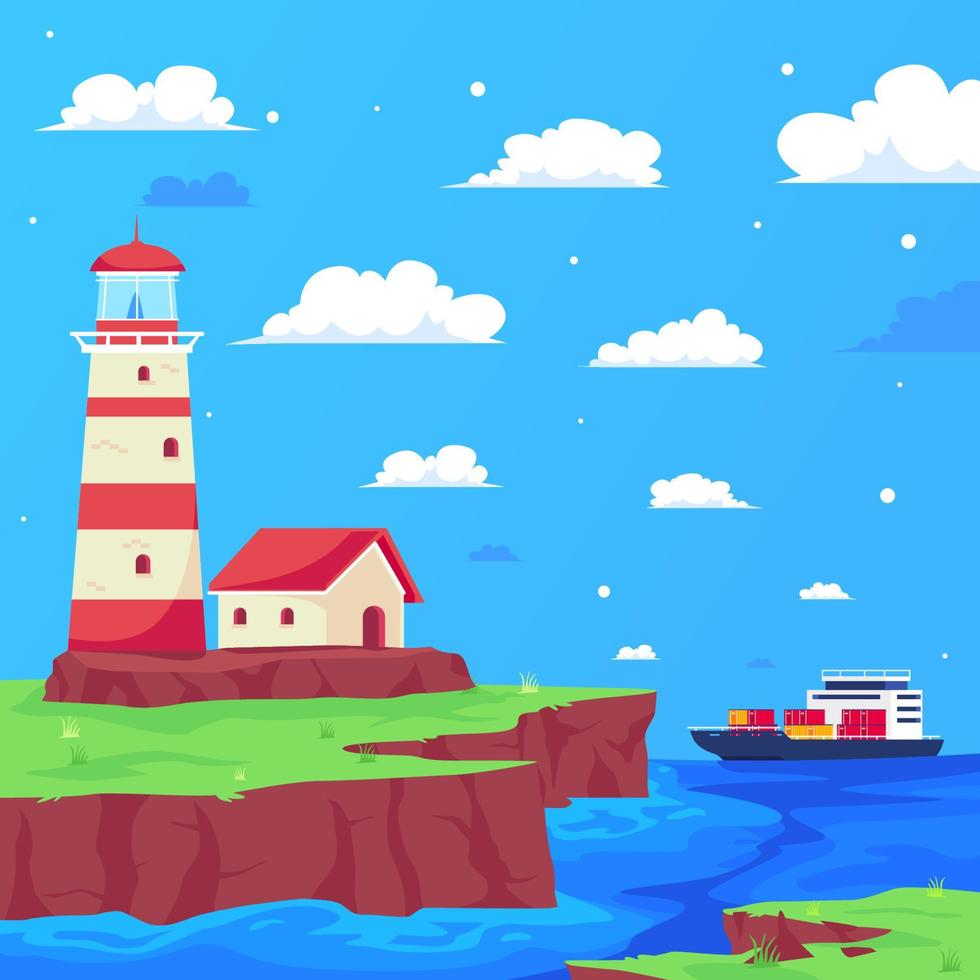 Sea Scenery Background vector