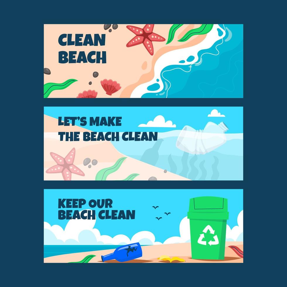 Keep Clean The Beach Banner vector