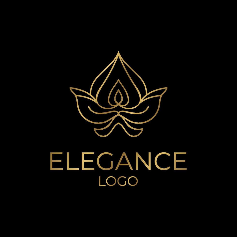 abstract elegant outline flower vector logo design element