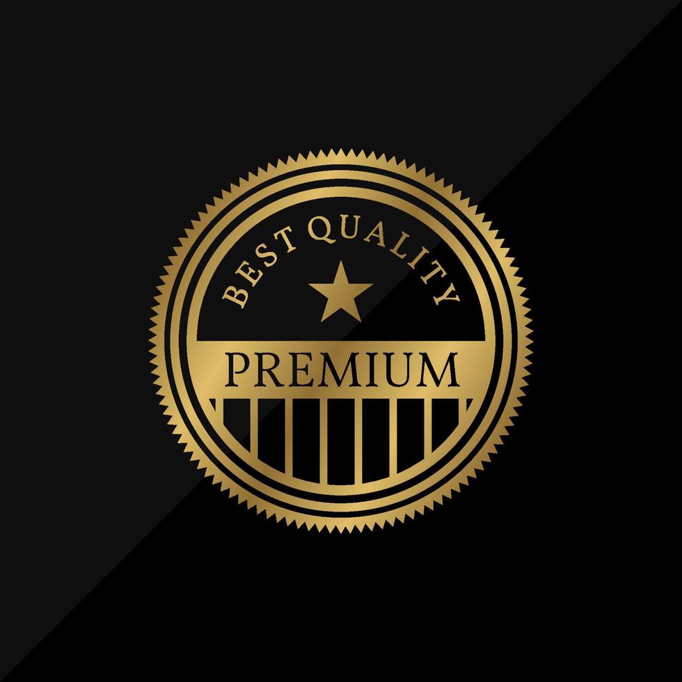 diseño de etiqueta de vector de oro de círculo de producto premium de mejor calidad