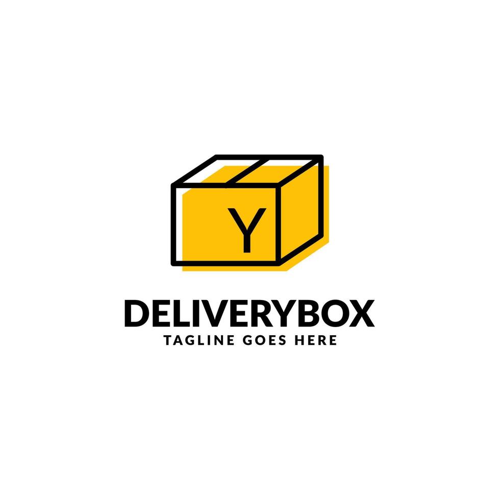 letter Y shipping package box vector logo design element