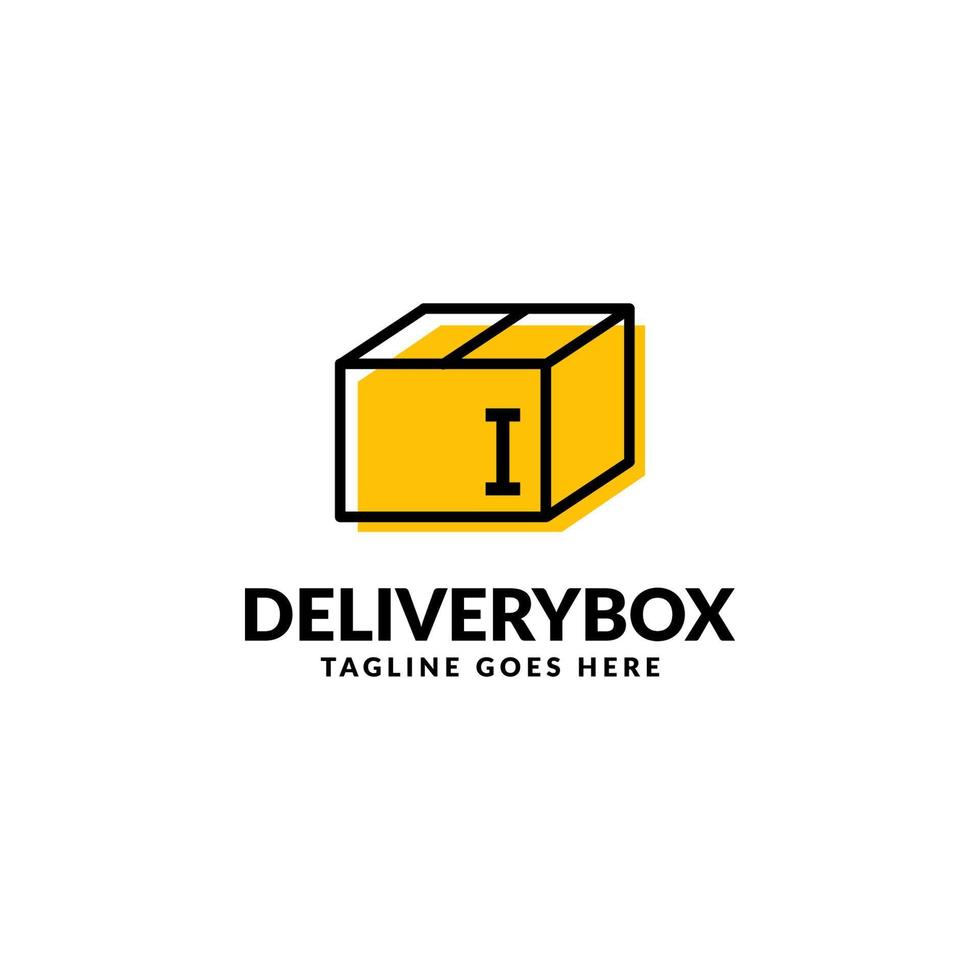 letter I shipping package box vector logo design element