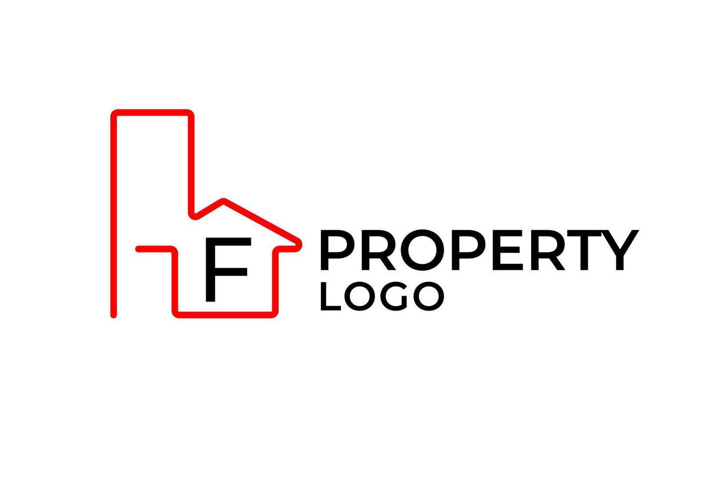 elemento de diseño de logotipo de vector de construcción de esquema minimalista de letra f