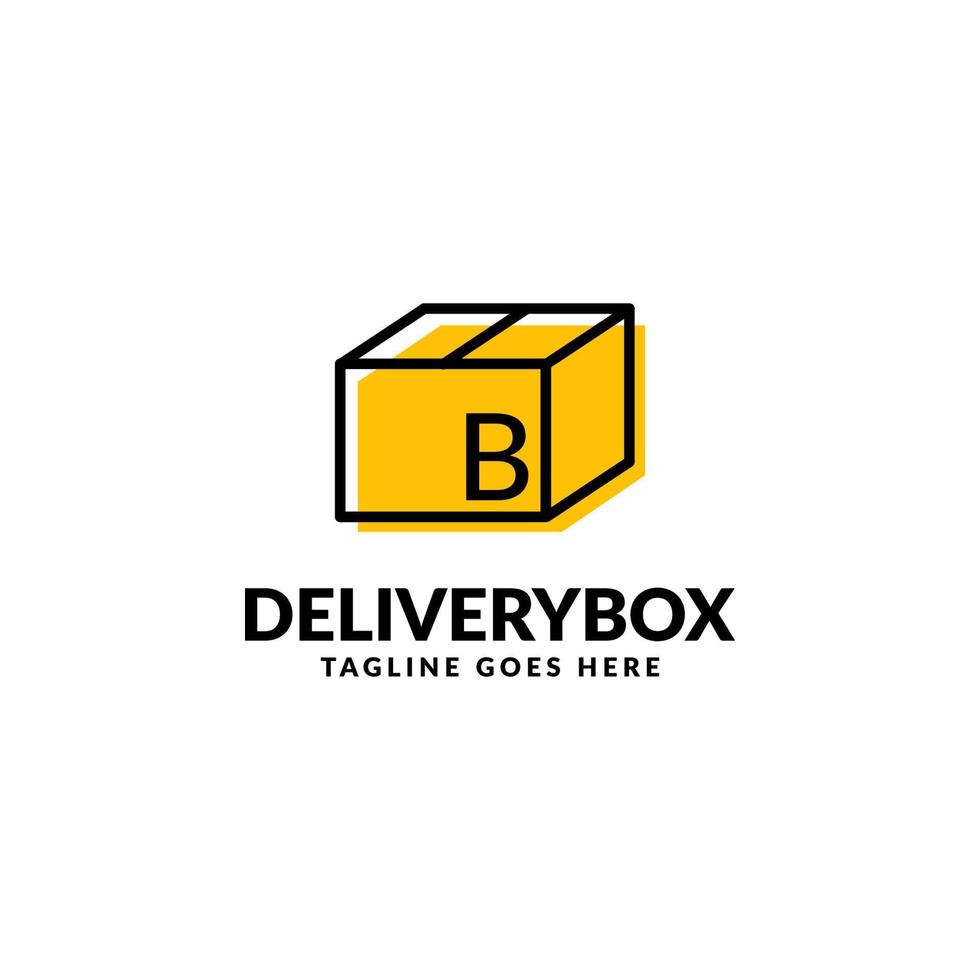 letter B shipping package box vector logo design element