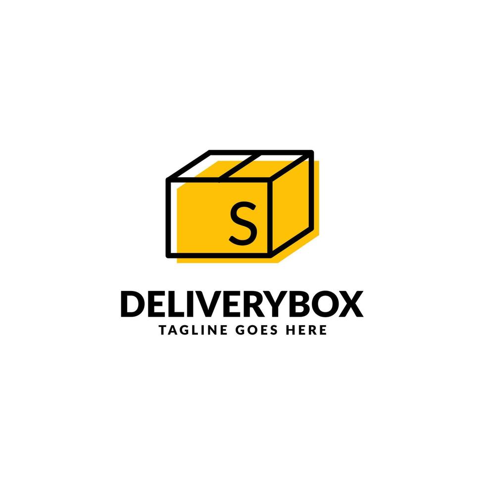 letter S shipping package box vector logo design element