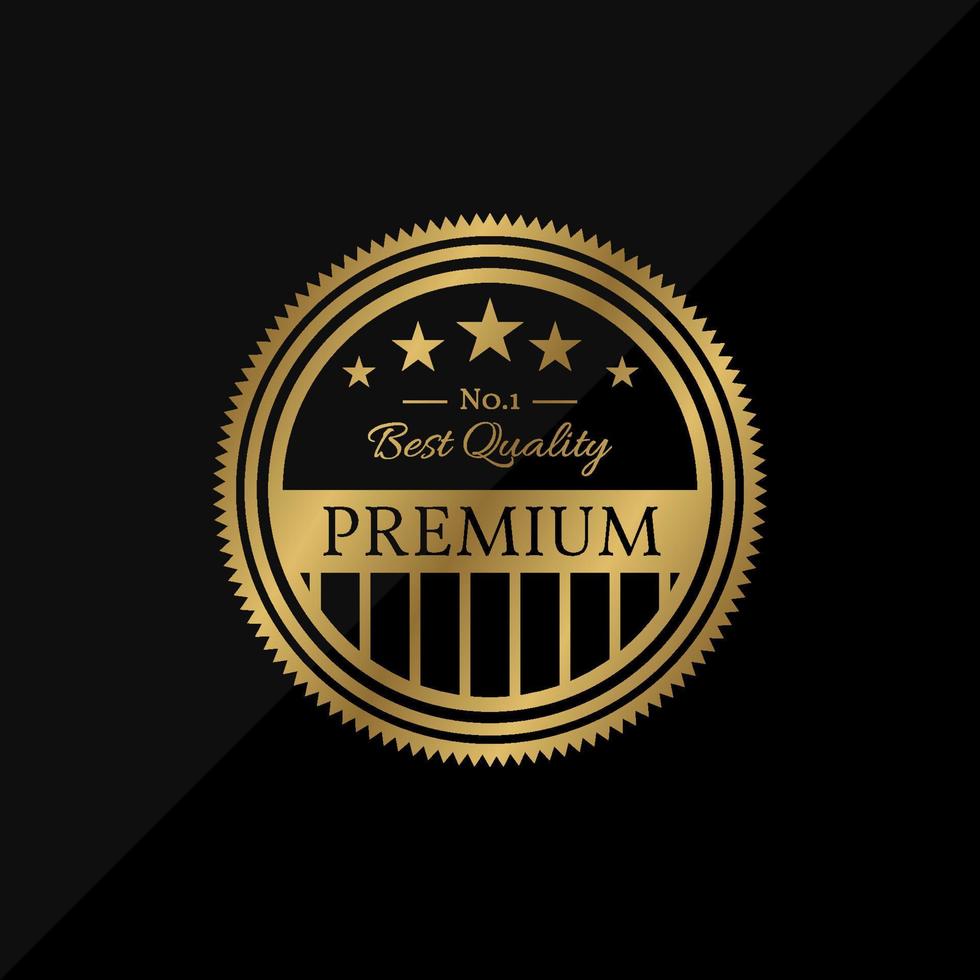 diseño de etiqueta de vector de oro de círculo de producto premium de mejor calidad