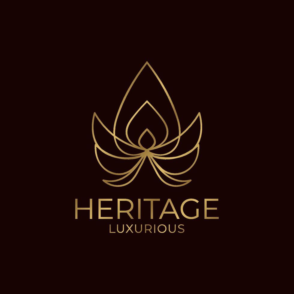 abstract flower outline style vector design suitable for heritage and luxury business logo