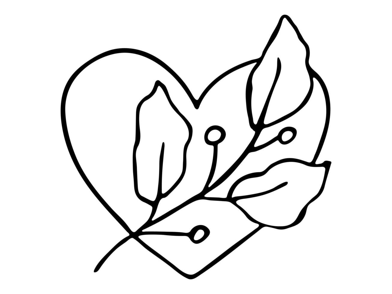 Simple hand drawn heart illustration isolated on a white background. Cute valentine's day heart doodle. vector