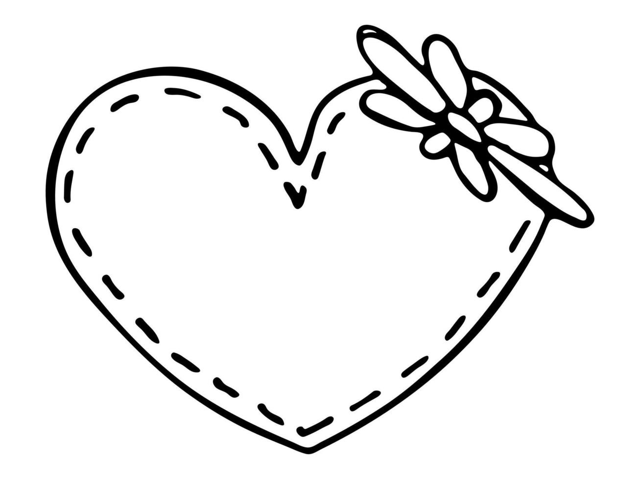 Simple hand drawn heart illustration isolated on a white background. Cute valentine's day heart doodle. vector