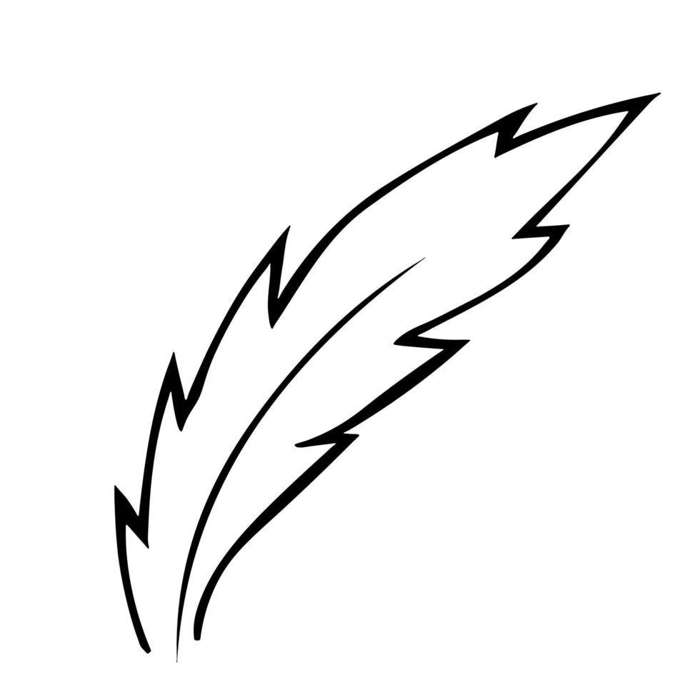 Simple leaf illustration isolated on white background. Hand drawn vector clipart. Botanical doodle for print, web, design, decor, logo.