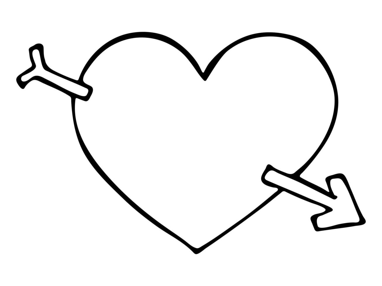 Simple hand drawn heart illustration isolated on a white background. Cute valentine's day heart doodle. vector