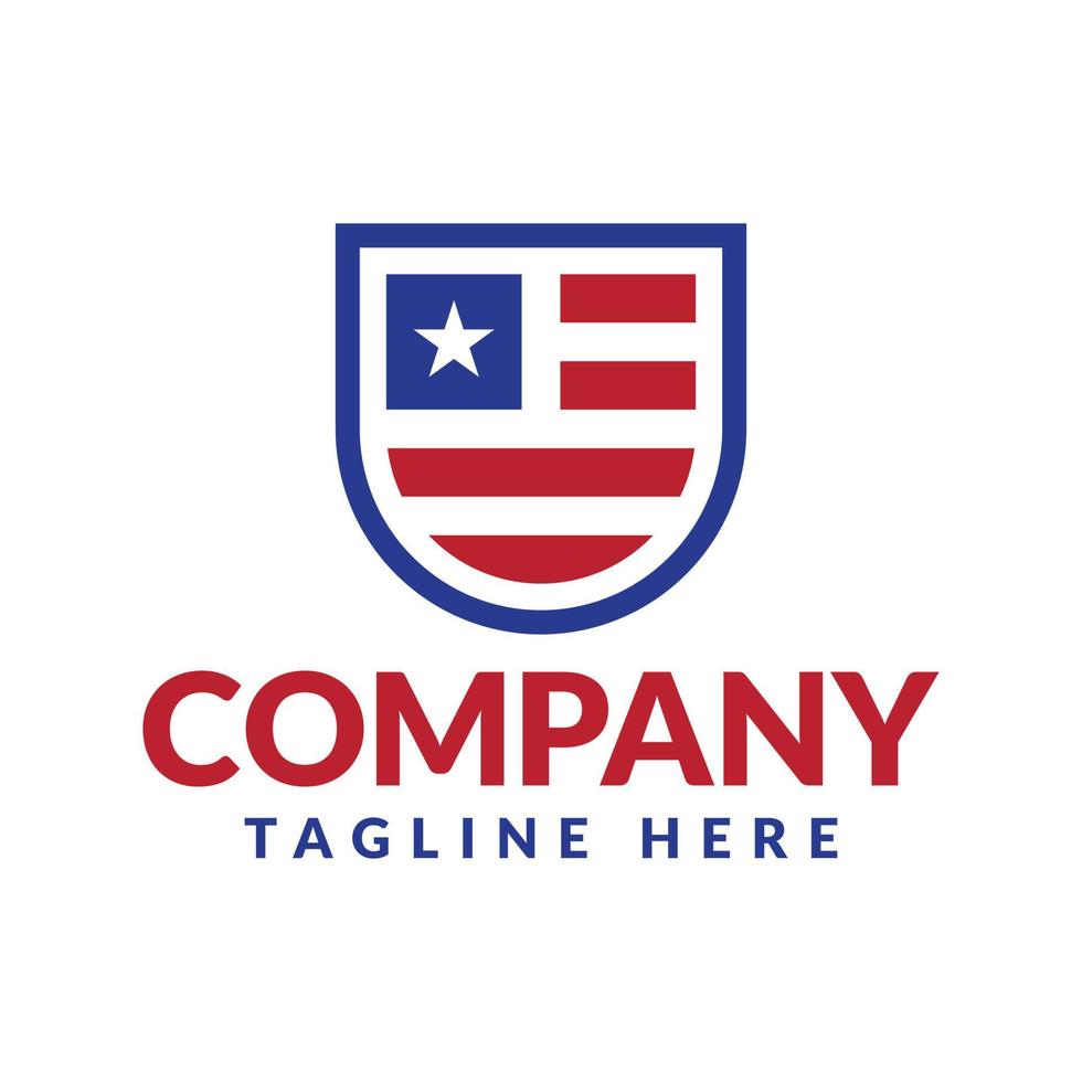 American shield logo design vector