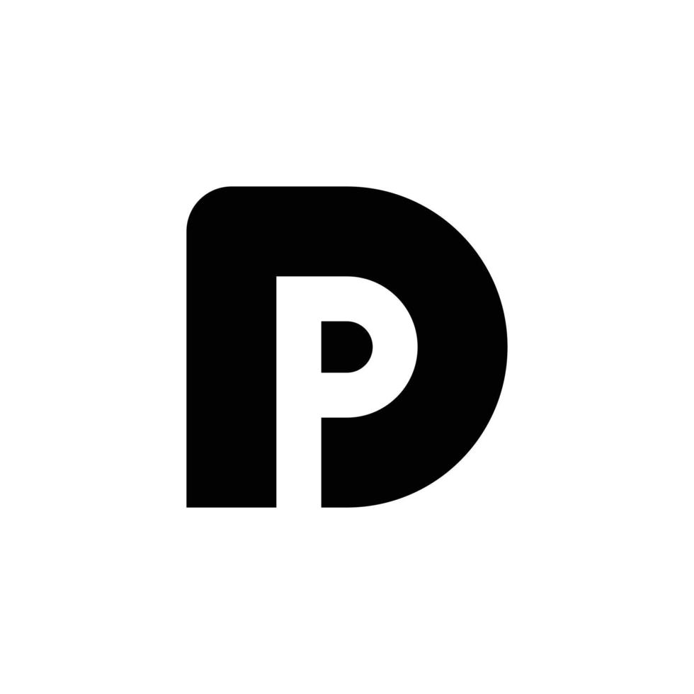 diseño de logotipo de letra pd o dp vector