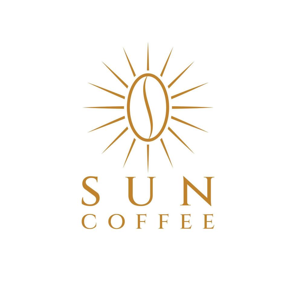 diseño de logotipo de café al sol vector