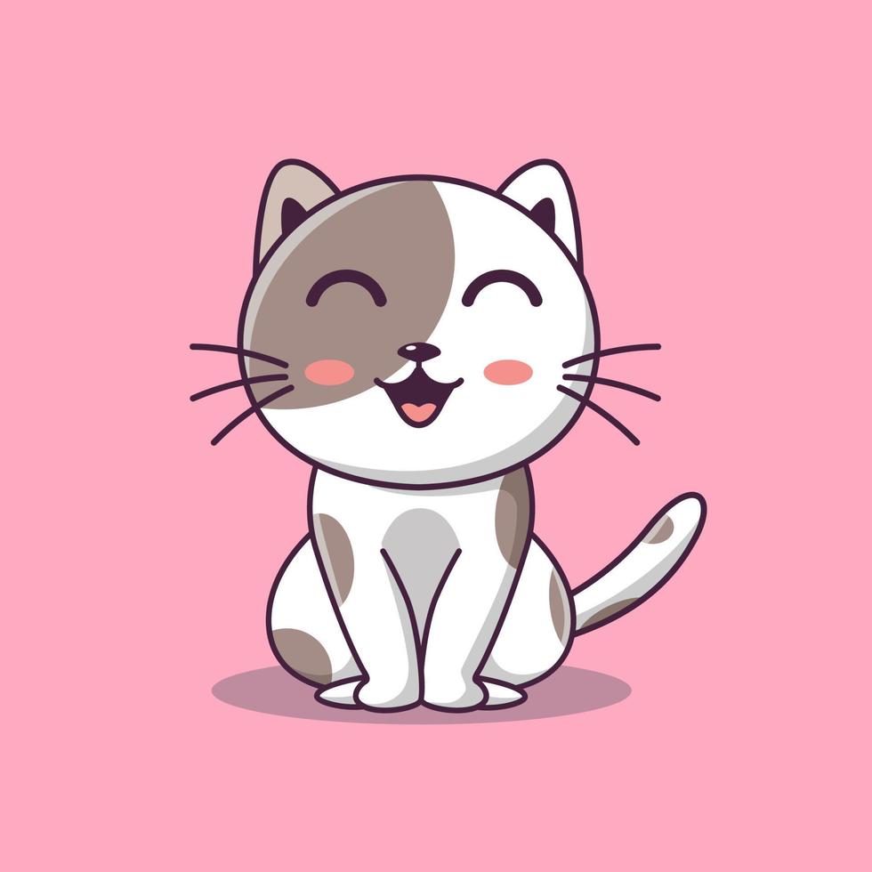 imágenes prediseñadas de gato lindo, dibujos animados de gato lindo sentado, animales mascotas, gatito gato, imágenes prediseñadas de gatito, imágenes prediseñadas de mascotas vector