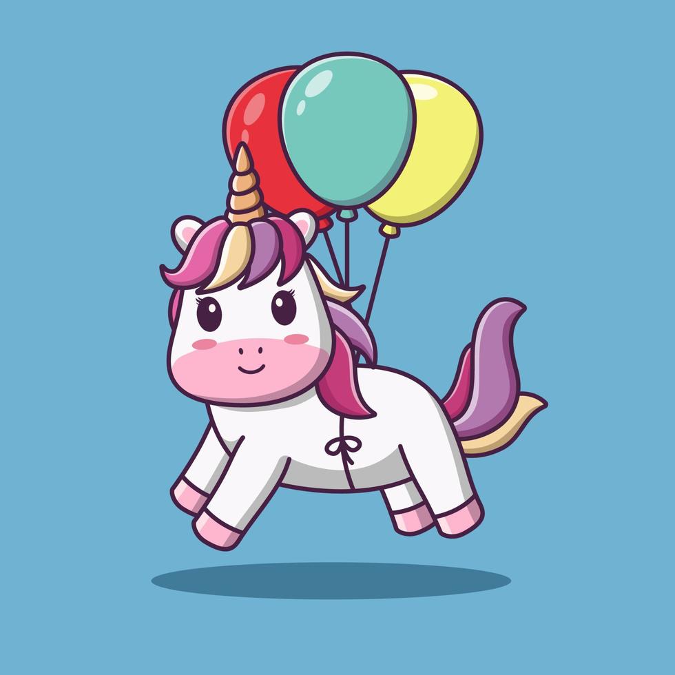 Cute cartoon unicorn with balloons, vector cartoon illustration, cartoon  clipart 7404895 Vector Art at Vecteezy