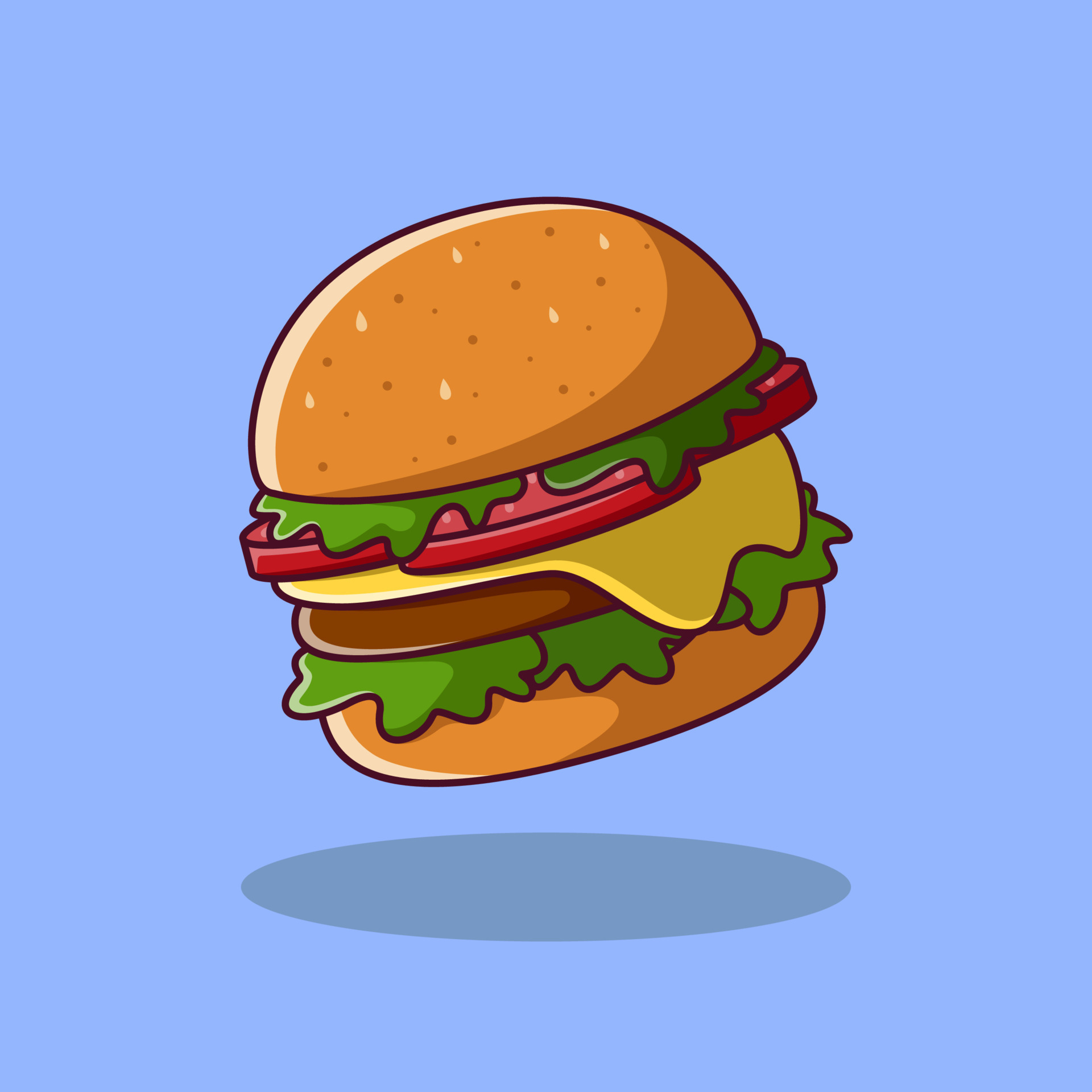 Delicious burger icon,vector cartoon illustration,cartoon clipart 7404909  Vector Art at Vecteezy