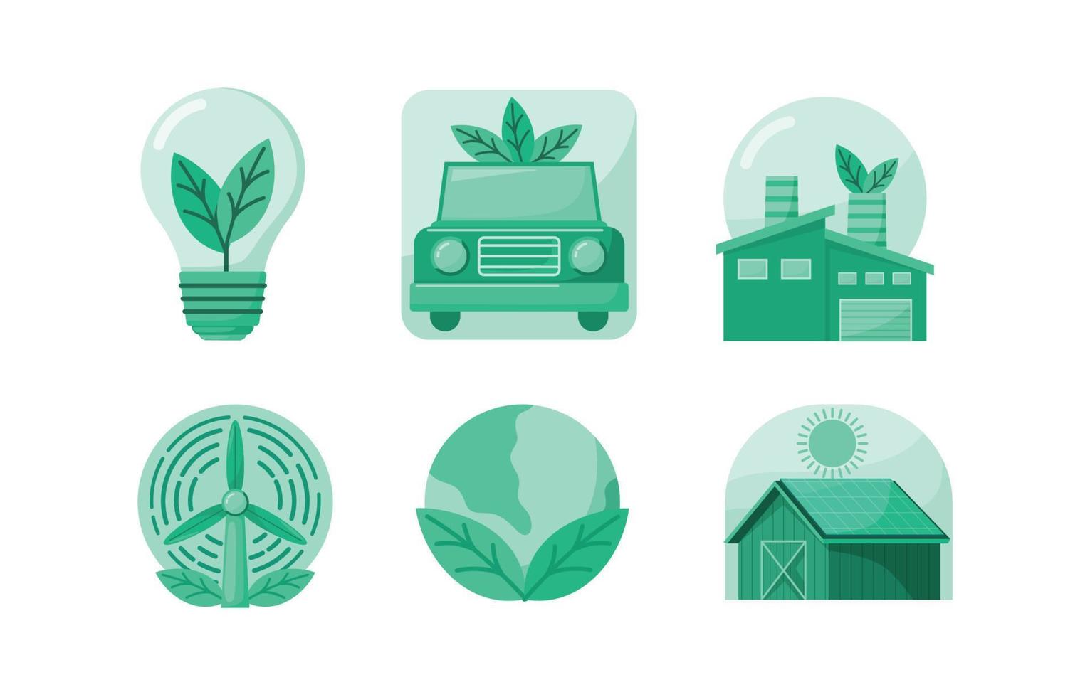 Eco Energy Technology Icon Pack vector