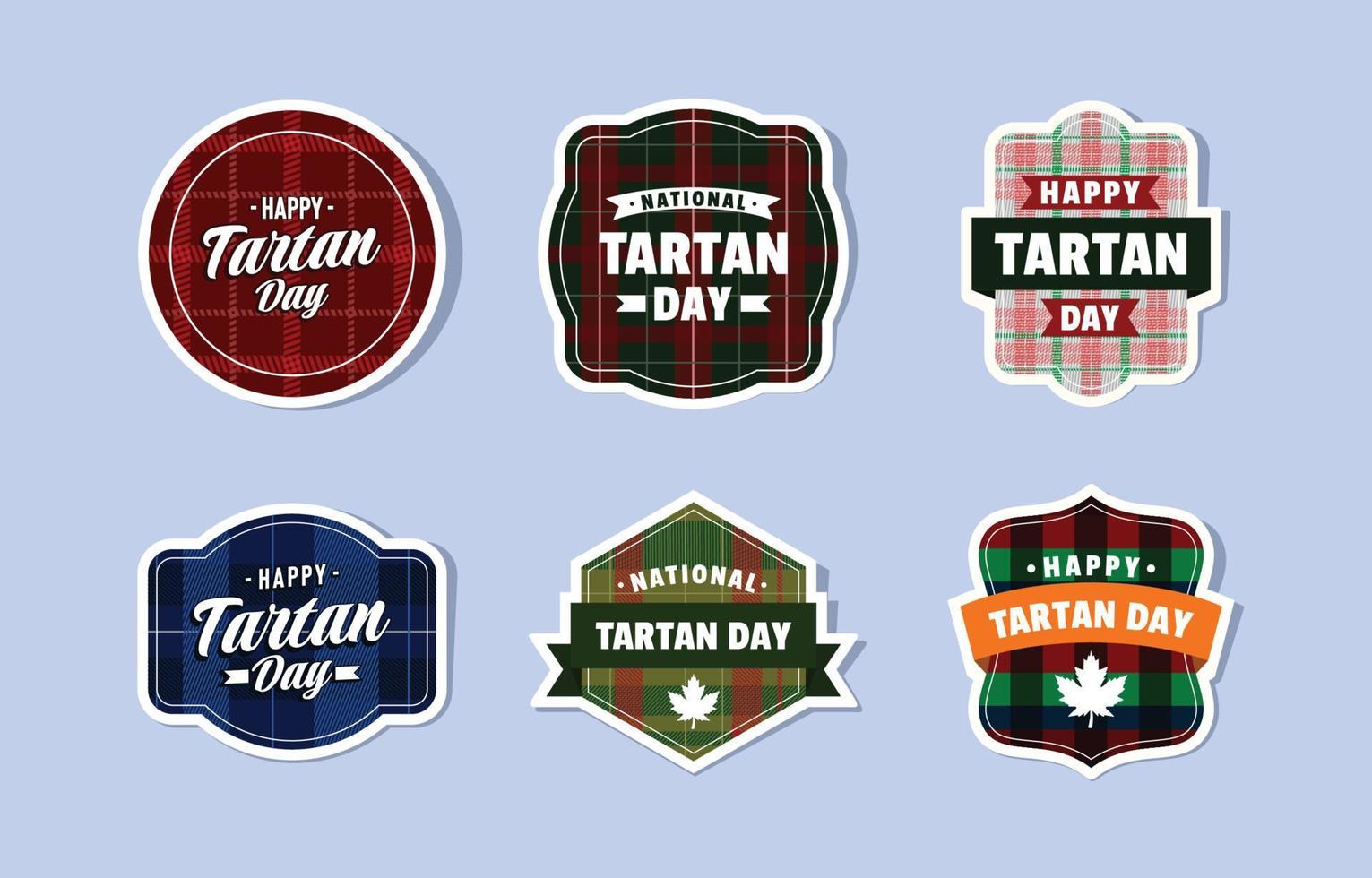 Happy Tartan Day Label Collection vector