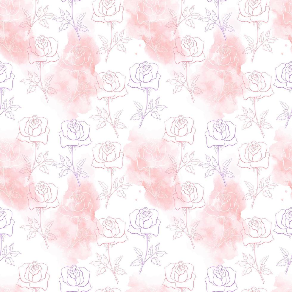 Seamless Pattern with Roses in Pastel Colors. vector