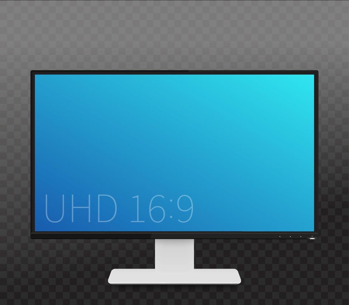 maqueta de monitor, pantalla realista con pantalla ancha vector