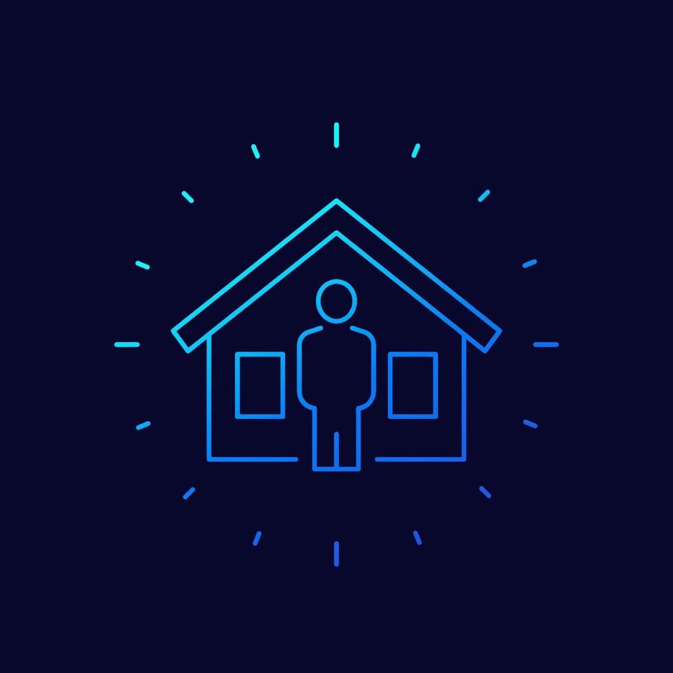 landlord line icon on dark vector