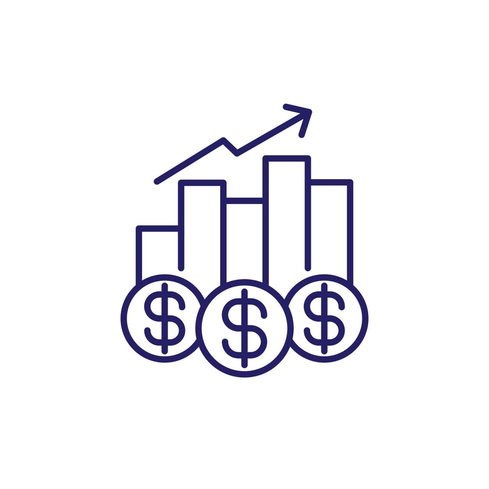 profit, income growth line icon vector