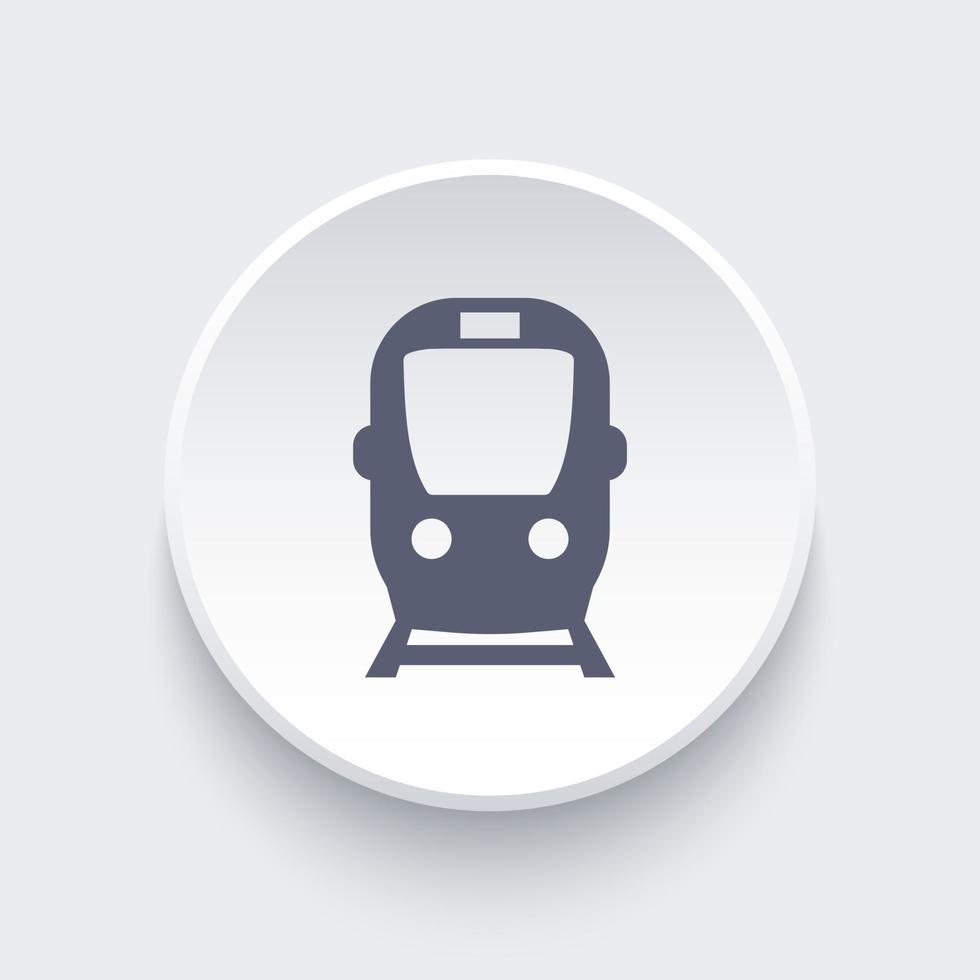 subway icon, public transport, subway sign, icon on round 3d shape, vector illustration