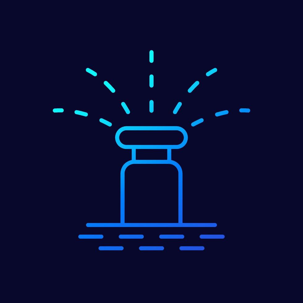 water sprinkler, irrigation line vector icon