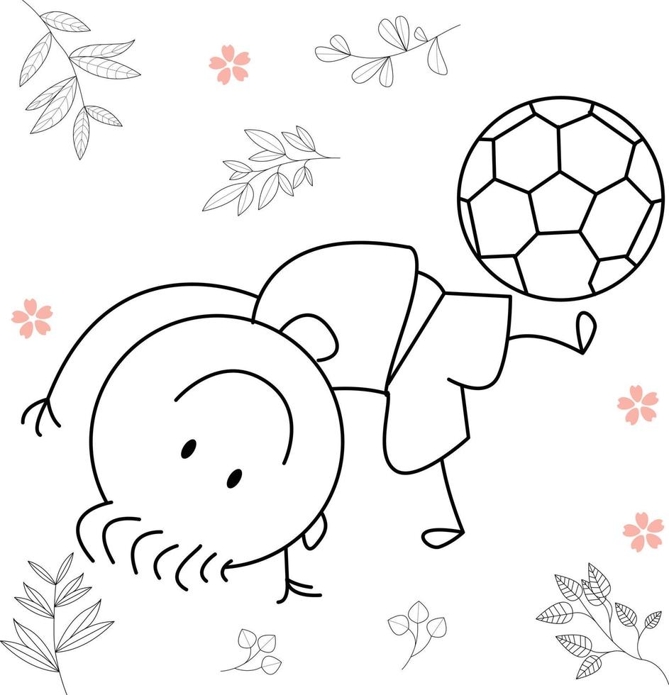 cartoon activity illustration of a smiling child for children's coloring book, and children's book. eps vector image.