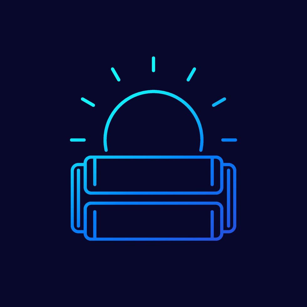 UV light disinfection line icon on dark vector