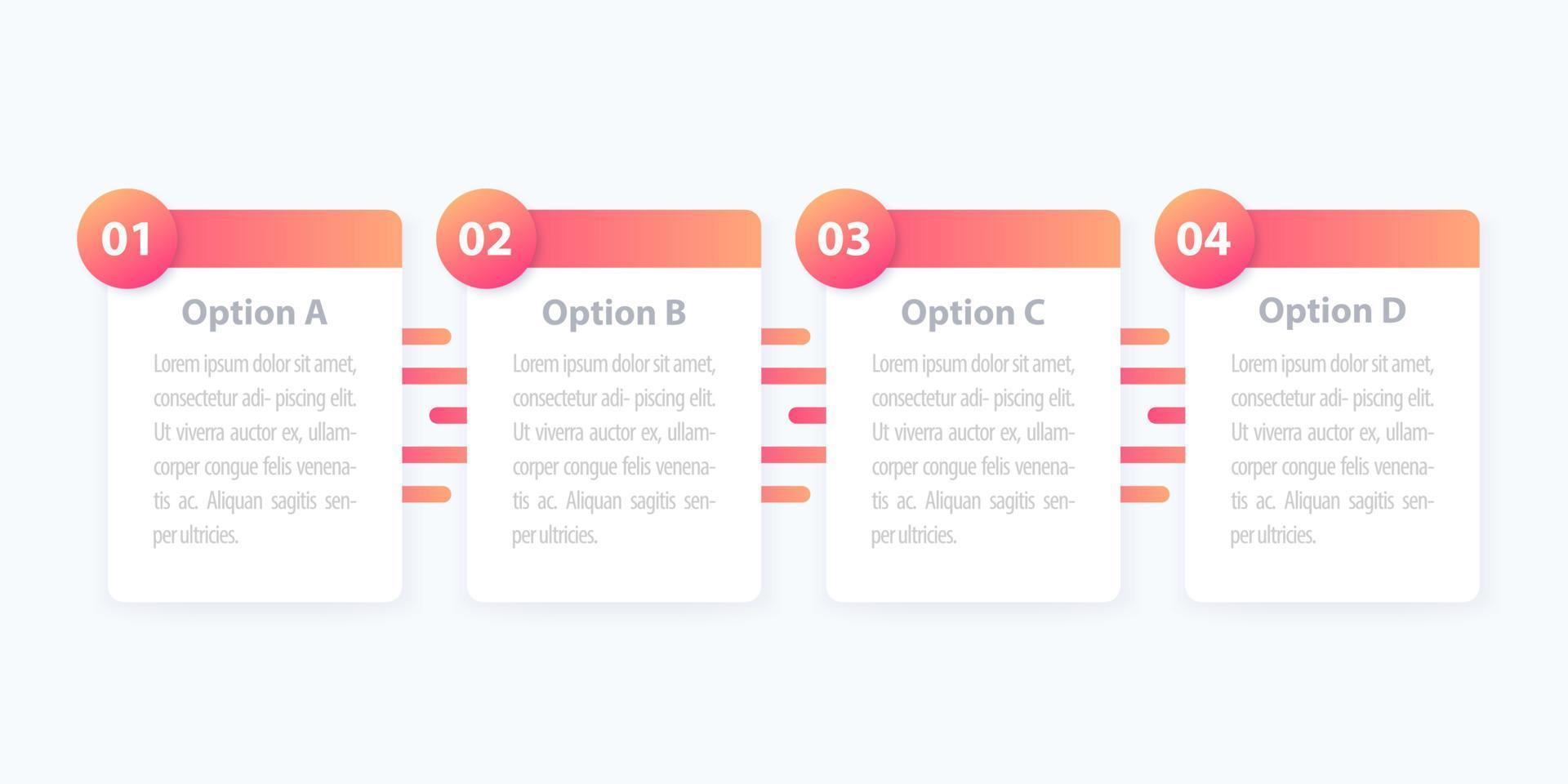 1, 2, 3, 4 steps, minimalistic infographics, vector timeline