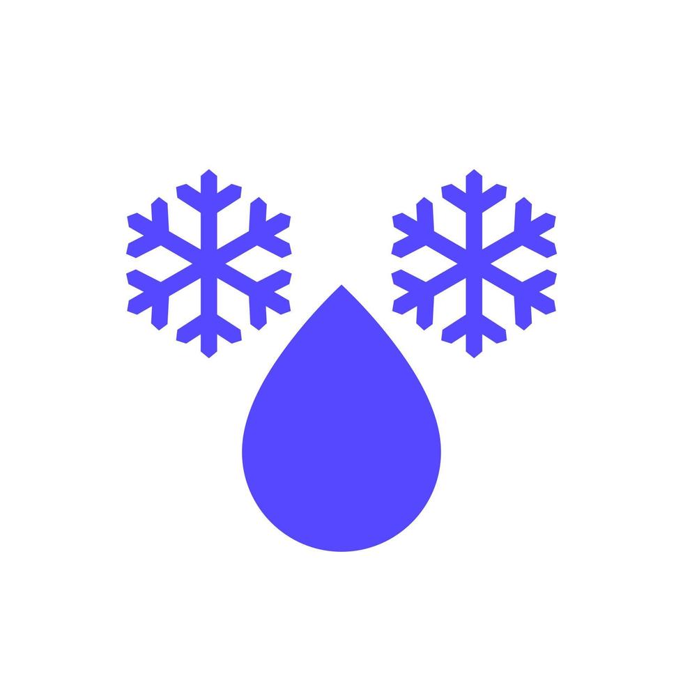 icono de gota de refrigerante, vector de señal