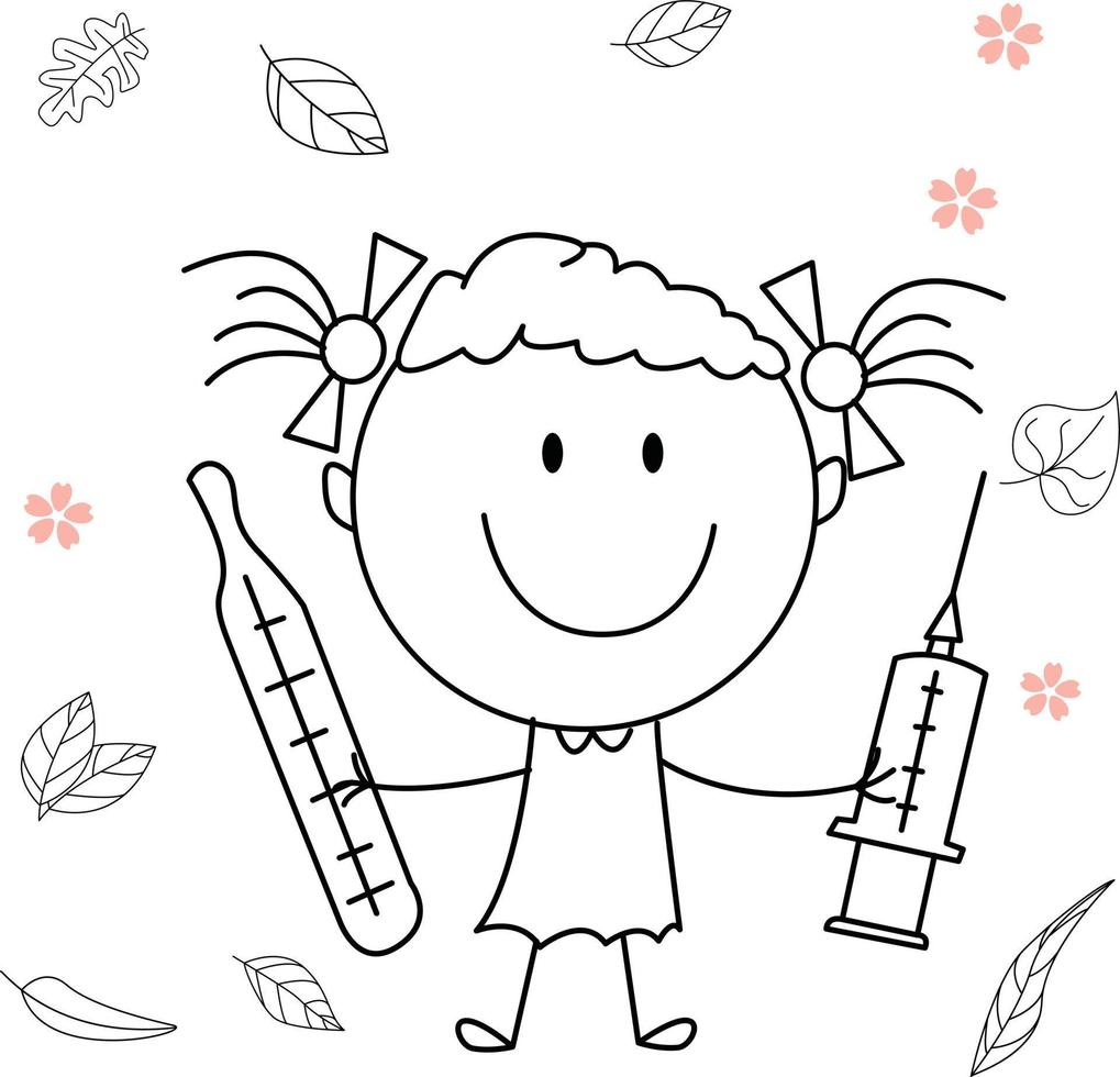 ilustración de actividad de dibujos animados de un niño sonriente para el libro de colorear para niños y el libro para niños. imagen vectorial eps. vector