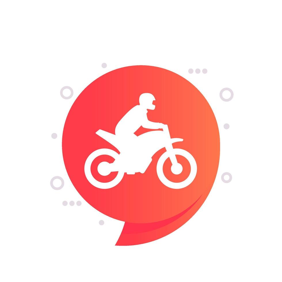 icono de motocross con una motocicleta, vector