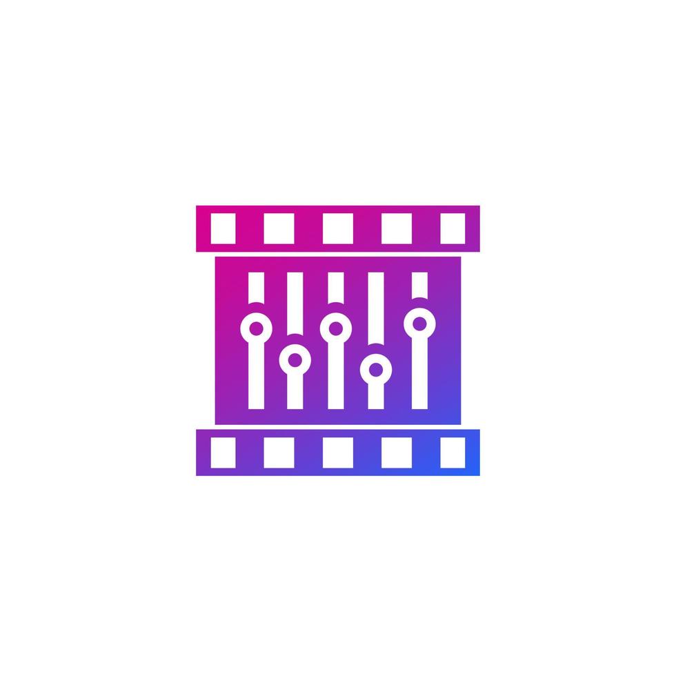 video editing icon on white vector