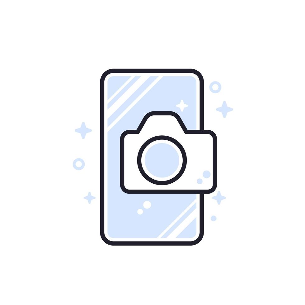 Mobile photo, camera and a phone, vector icon