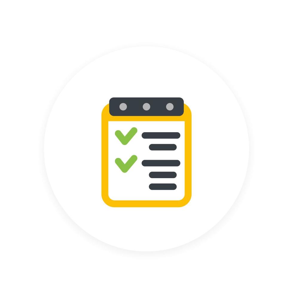 checklist icon, achievements, completed tasks symbol vector