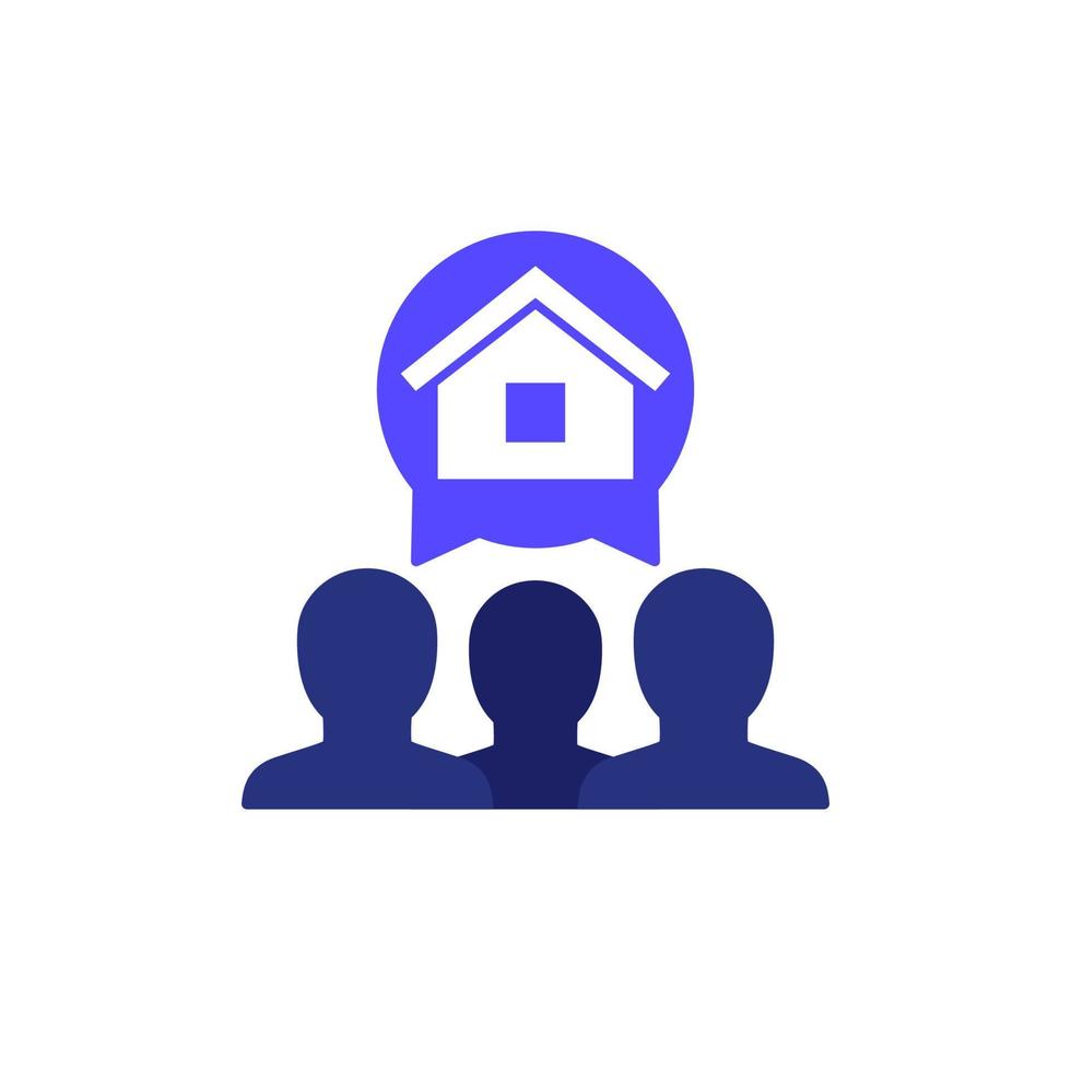 tenants or house residents icon vector