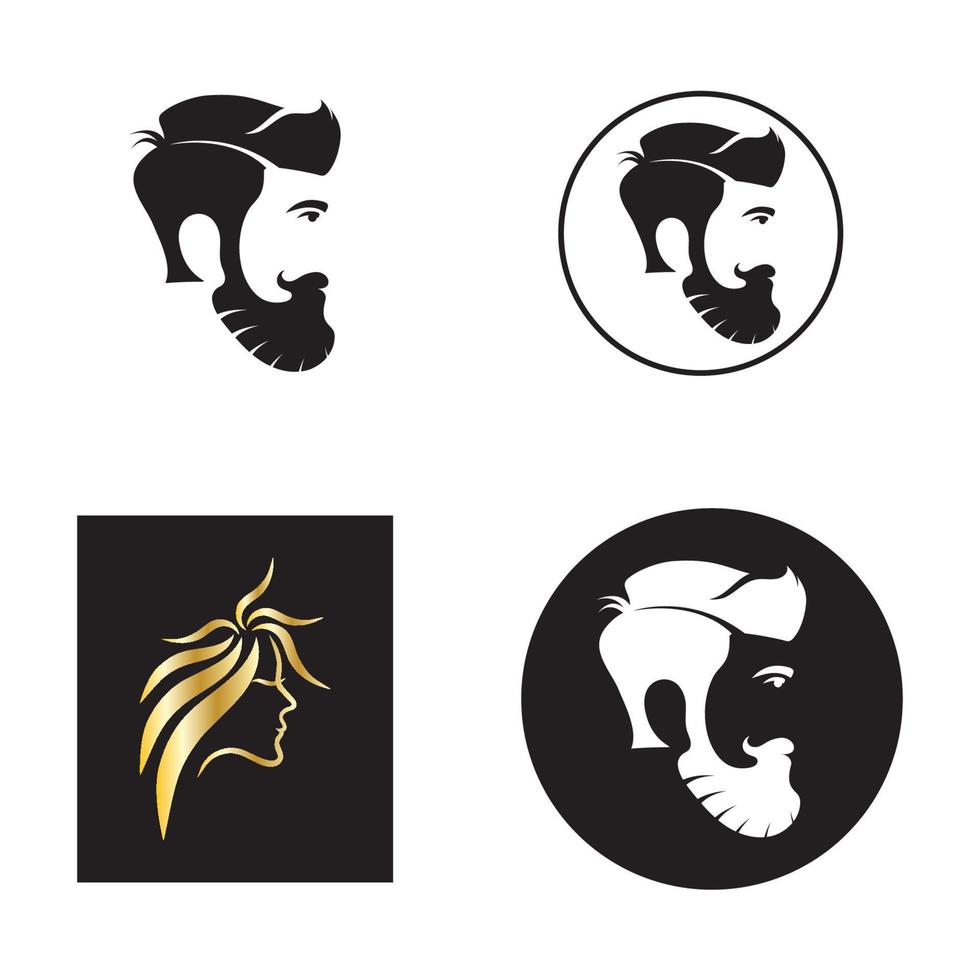 ilustración de icono de corte de pelo de estilo vector