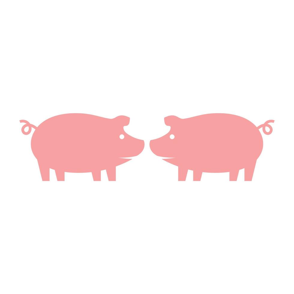 pig logo design icon vector
