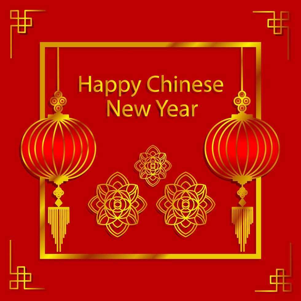 Chinese New Year Red Background vector