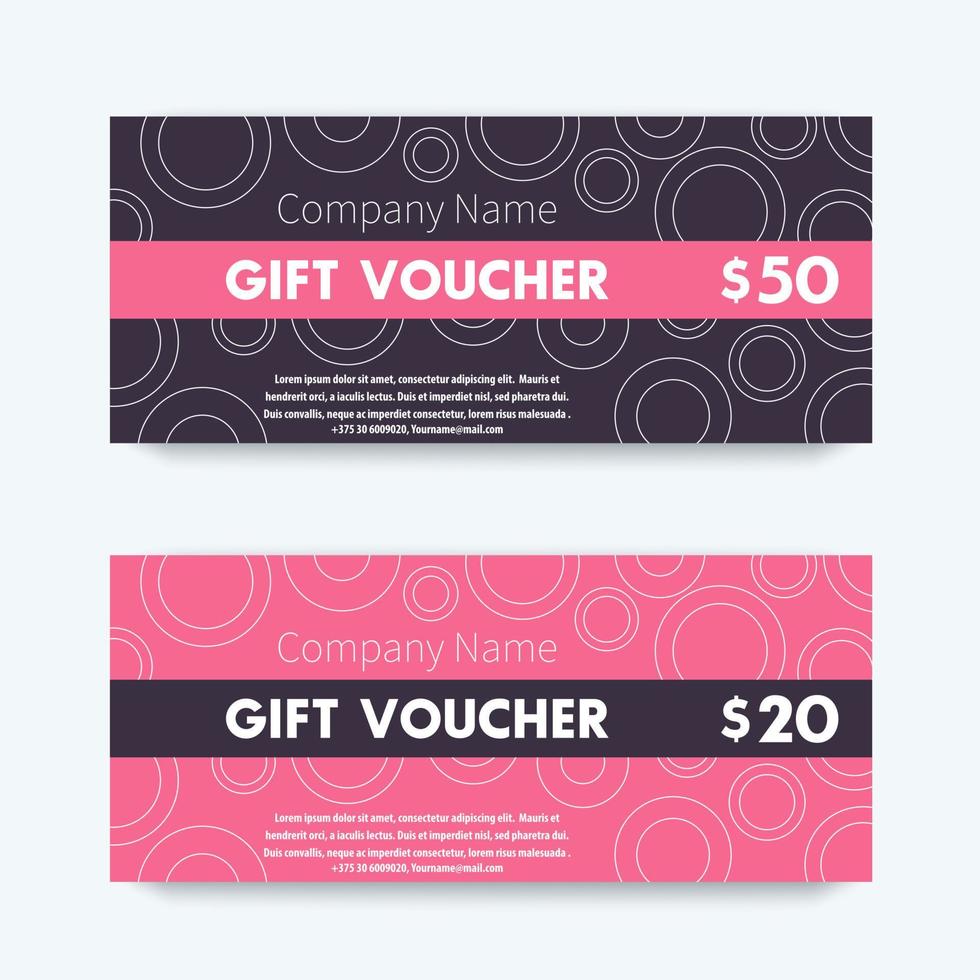 Gift voucher template, voucher design, gift certificate, vector illustration